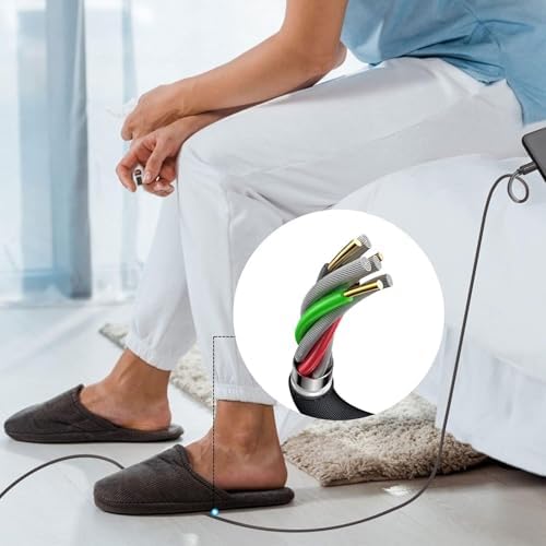 Cyven Premium 3 ft USB Type C Cable Duo Pack – Fast Charge & Data Transfer Cord, Durable TPE Construction, Compatible with Samsung Galaxy A Series, LG V Series, and More – Stylish Pink Design for Enhanced Performance and Versatility