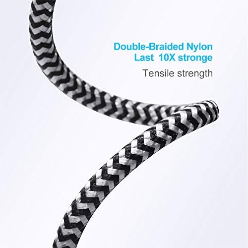 Heavy-Duty UYOUNG i Phone Charger Cable 3 Pack – 6 FT MFi Certified Nylon Braided USB to Lightning Fast Charging Cords for i Phone 14/13/12/11/SE/X/XS/XR/8/7/6/6 S & i Pad – Durable, Tangle-Free Charging Solution in Vibrant Red for Ultimate Convenience and Performance