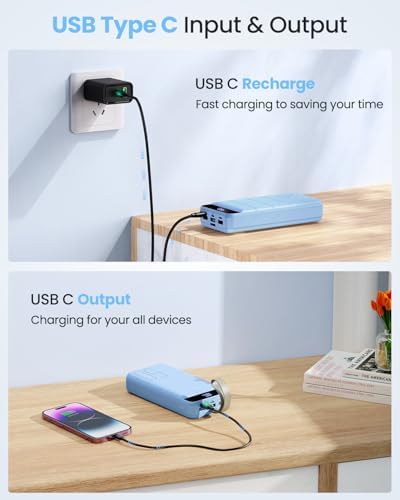 High-Capacity 50000 m Ah Portable Power Bank with Fast Charging 22.5 W – Multi-Device USB-C Battery Pack for i Phone, Samsung Galaxy & More – Ultimate Reliability for On-the-Go Charging