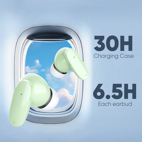 Experience Audio Freedom with Foxeye Bluetooth 5.3 Wireless Earbuds – 30-Hour Playtime for Uninterrupted Listening – Deep Bass and Advanced Noise Cancellation for Music, Gaming, and Calls – Lightweight, Stylish White Design for All-Day Comfort and Performance