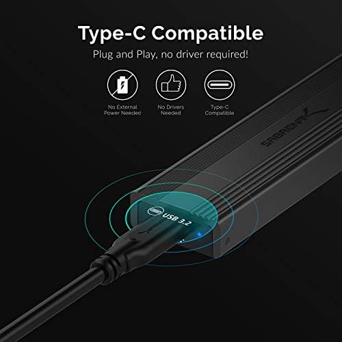 SABRENT USB-C M.2 2230 NVMe SSD Enclosure – Achieve 10 Gbps Transfer Speeds with UASP & Trim Support for Seamless Data Management on Windows, mac OS & Linux – Compact, High-Performance Storage Solution for Tech Professionals and Enthusiasts