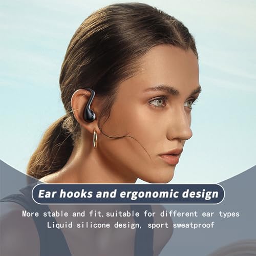 Open-Ear Bluetooth 5.3 Wireless Earbuds with Noise Cancelling – Waterproof Bone Conduction Sports Headphones for Active Lifestyles – 60 Hours Playtime & Enhanced Device Compatibility