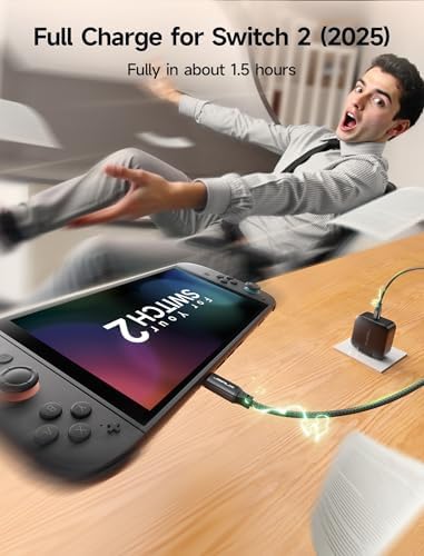 JSAUX 65 W USB C Fast Charger: High-Power Charging Adapter for Nintendo Switch 2, ROG Ally & Steam Deck – Includes 6.6 FT USB C Cable – Versatile EU & UK Travel Charger for Samsung Galaxy & Pixel Devices – Ultimate Fast Charging Solution for Gamers and Professionals