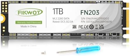 Upgrade Your Storage with the FN203 1 TB M.2 SATA SSD – Unleash Lightning-Fast Performance at Up to 550 MB/s Read Speed for Ultrabooks, Tablets, and Mini PCs – Featuring SLC Cache Technology and 3 D NAND TLC for Superior Endurance and Efficiency