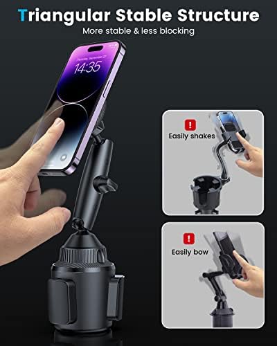 Tri-Pivot Magnetic Wireless Cup Holder Charger for i Phone 12-16 Series – Fast Charging with Cooling Fan, Adjustable Car Mount for Secure Device Support – Includes Car Adapter for Seamless Compatibility