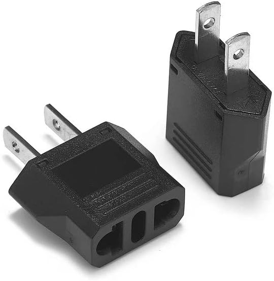 Universal Travel Power Adapter Duo: Fast-Charge Europe to US Plug Converter for Effortless Device Connectivity – Ideal for Smartphones, Tablets, and E-Readers with Enhanced Compatibility for North American Outlets