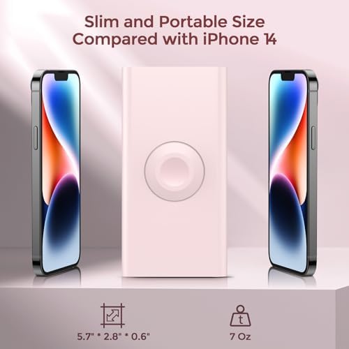 Ultimate Portable Charger with Built-in Cable for i Phone 14/13/12/11/XS Pro/Max – 10,000 m Ah Fast Charging Power Bank for Apple Watch and Samsung – Sleek, Compact, and Highly Compatible Power Bank for On-the-Go Charging