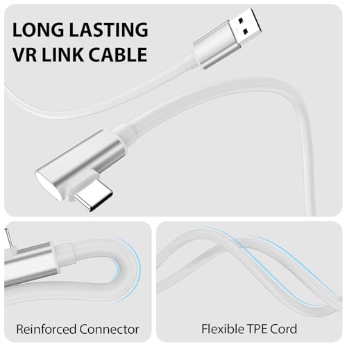Ultra-Fast 16 FT USB 3.1 to USB C Link Cable for VR Gaming – Seamless Data Transfer for Oculus Quest 3, Meta Quest 3, and Pico 4 – Premium High-Speed Extension Cord for Immersive PCVR Experience – Durable, Flexible, and Plug-and-Play Design