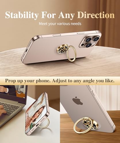 GVIEWIN Stylish Marble Phone Ring Holder with 360° Rotation for Ultimate Grip and Kickstand Functionality – Compatible with i Phone 16 Pro Max, 15 Plus, 14, 13, 12 Series & Galaxy S25/S24 Ultra – Elegant Flowing Sakura Design for Enhanced Safety and Usability