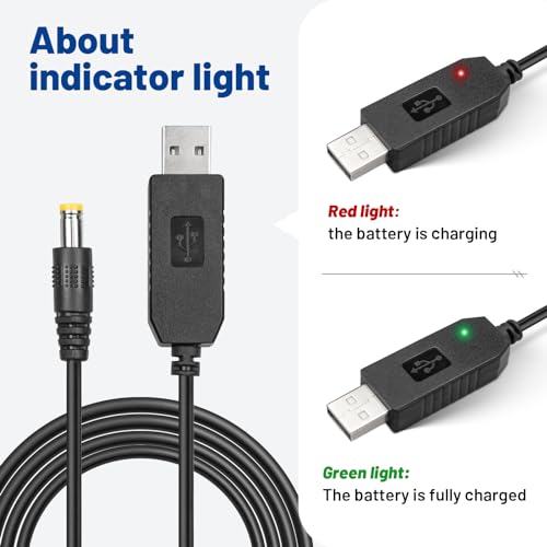 Anina 2 PCS Premium Power Cord for UPFOX Handheld Vacuum – USB to DC Fast Charging Cable with LED Status Indicator, 3.3 ft Length, High-Conductivity Pure Copper for Optimal Performance – Essential Accessory for Effortless Cleaning and Quick Recharges Across All UPFOX Models