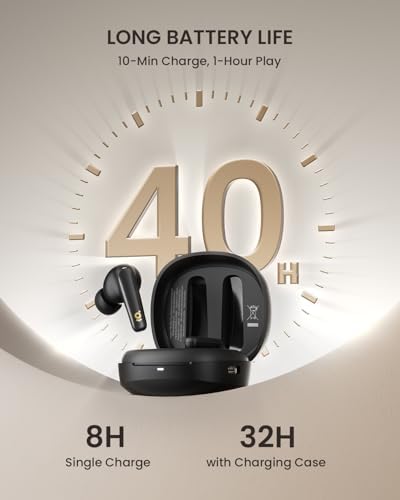 Revolutionary Bluetooth 5.4 In-Ear Wireless Earbuds with 4 Mic ENC for Superior Call Clarity – 40 Hours of Uninterrupted Playtime, IPX5 Waterproof for Ultimate Durability – Perfectly Designed for Active Lifestyles, Music, and Professional Use – Sleek Black Aesthetic for Seamless Integration with Smartphones, Tablets, and Laptops