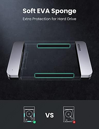 UGREEN USB C Hard Drive Enclosure for 2.5″ SATA SSD & HDD – Premium Aluminum Adapter with USB 3.1 Gen 2 Technology for Ultra-Fast Data Transfer – Compatible with Mac Book Pro, Air, WD, Seagate, Toshiba, Samsung, Hitachi – Enhanced Performance with UASP Support for Effortless Storage Solutions