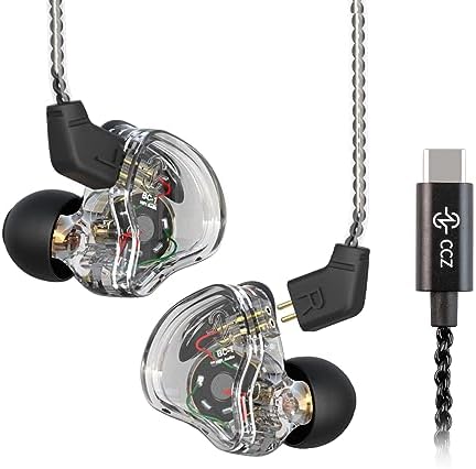 CCZ Melody Hi-Fi Wired Earbuds – Premium In-Ear Monitors for Musicians, Featuring 1 Dynamic & 1 Balanced Armature Driver for Ultimate Sound Clarity, Ergonomically Designed for Comfort During Long Sessions, Stylish Blue Finish for a Unique Look, Perfect for Studio Recording & Portable Use