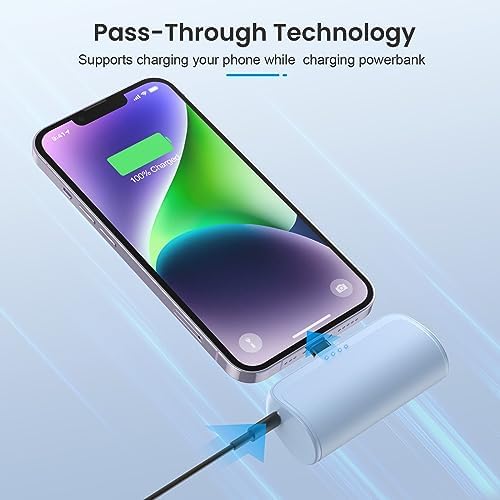 Ultra-Compact 5200 m Ah Power Bank for i Phone – PD Fast Charging Mini Portable Charger with Enhanced Compatibility for i Phone Models 14/13/12/11/XS/XR/X/8/7/6/6 s – Essential On-the-Go Battery Backup for Busy Lifestyles
