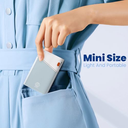 Sleek 5000 m Ah Pink Portable Power Bank with Integrated USB-C Fast Charger – Ultra-Compact Mini Battery Pack for i Phone 16/15/14 & Samsung S24 – Lightweight Design with Handy Lanyard for Effortless Travel Charging
