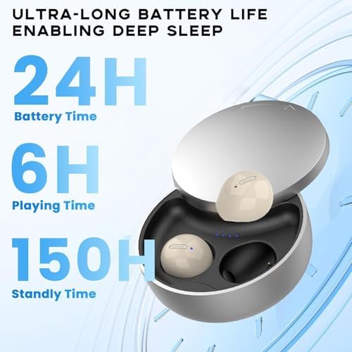 Ivory Wireless Sleep Earbuds – Ultra-Light Bluetooth 5.4 Headphones Perfect for Side Sleepers | Luxurious Comfort with Superior Sound Quality | Ideal for Audiobooks, Meditation, and Relaxing Music Sessions for Enhanced Rest