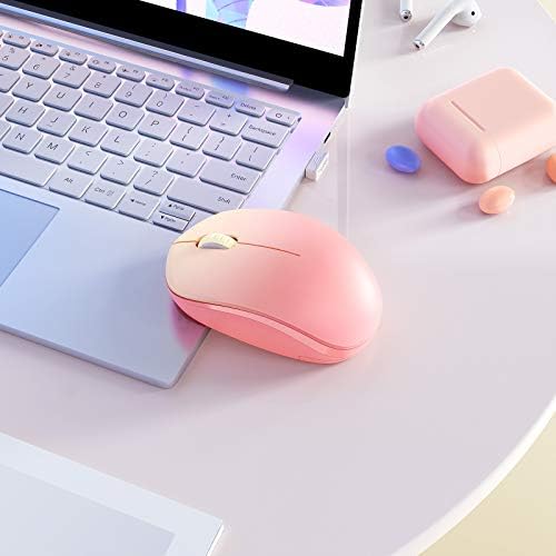 Light Blue Wireless Mouse – Ultra-Quiet 2.4 GHz Noiseless Computer Mouse with USB Receiver for Seamless Windows Experience – Portable, Ergonomic Design for Home, Office, or Travel