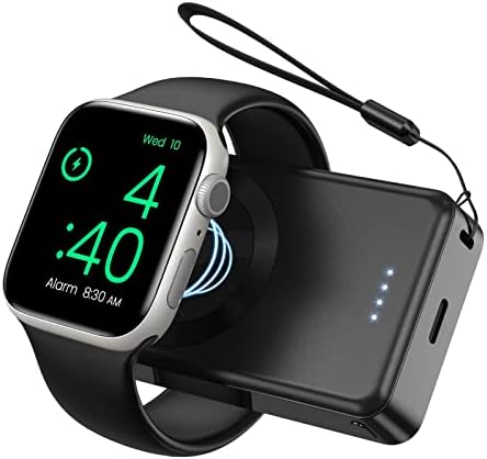 LVFAN 4000 m Ah Magnetic Wireless Power Bank for Apple Watch – Sleek Portable Charger Compatible with Series 1-10, SE, Ultra – Fast Charging Smartwatch Battery Pack for On-the-Go Convenience in Black