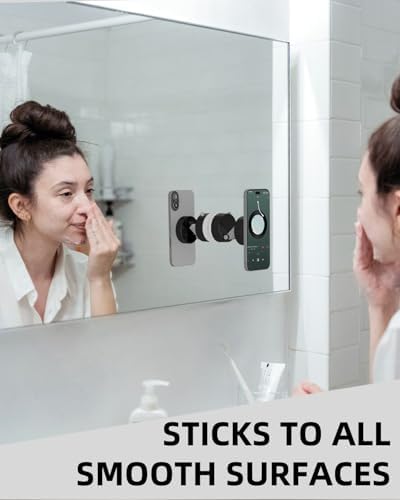 Mag Safe Suction Cup Phone Mount – Ultimate Shower & Travel Holder for Seamless Content Creation – 360° Rotation & Strong Grip – Essential Accessory for Tik Tok Creators, Men, and Women – Enhance Your Mobile Experience & Stay Connected Effortlessly