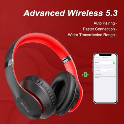Transform Your Listening Experience: Glynzak Premium Wireless Over-Ear Headphones with 65-Hour Playtime, Hi-Fi Stereo Sound, and Custom EQ Settings – Perfect for Travel, Gaming, and Daily Use