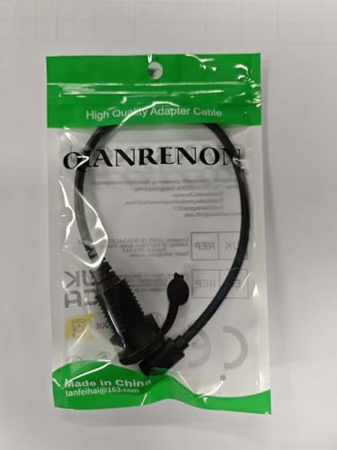 QIANRENON 10 Gbps USB C 3.1 Fixed Mount Waterproof Connector – High-Speed 60 W Charging & 4 K Video Adapter for Furniture, Cars, and RVs | 30 cm (11.8 in) Durable Threaded Bulkhead Cable for Enhanced Data Transfer and Compatibility