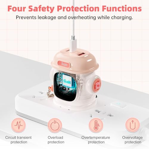 Divoom Dipow 65 W Ga N USB-C Fast Charger with Customizable Pixel Display – High-Efficiency Multi-Port Charging Hub for i Phone 16/15, Mac Book, Galaxy S23/S24, & Nintendo Switch – Includes 100 W Ultra-Fast Cable for Seamless Power Solutions on the Go