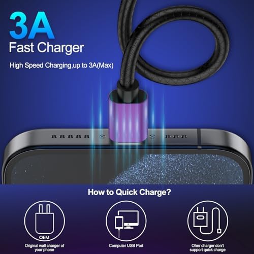 Cyven Premium 3 ft USB Type C Cable Duo Pack – Fast Charge & Data Transfer Cord, Durable TPE Construction, Compatible with Samsung Galaxy A Series, LG V Series, and More – Stylish Pink Design for Enhanced Performance and Versatility