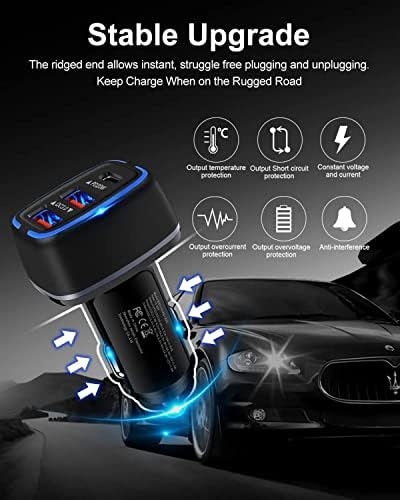 AILKIN 56 W PD USB C Car Charger – Ultra-Fast Multiport Charging Solution with 3 Ports for i Phone, Samsung Galaxy, LG, Google Pixel, and More – Compact, Safe, and High-Efficiency Automotive Charging Adapter for All Your Devices