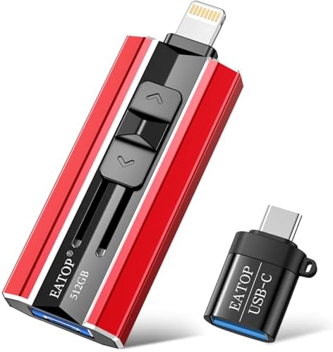 512 GB Multi-Device Flash Drive – High-Speed 4-in-1 Photo Stick for i Phone, i Pad, Android & Computer – Effortless Backup for Photos & Videos, Plug & Play Design – Compact Navy Blue Storage Solution for On-the-Go Users