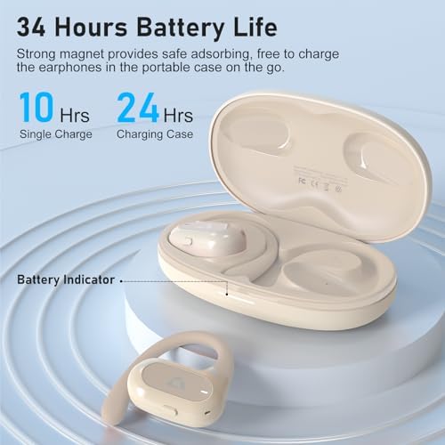 YMOO Open Ear Wireless Bluetooth 5.2 Headphones – Superior Comfort Sweatproof Air Conduction Earbuds, 34-Hour Playtime, Ultra-Low 40 ms Latency for Gamers and Fitness Enthusiasts, Impressive Hi-Fi Sound Quality, Lightweight and Secure Design for Ultimate Awareness (Black)