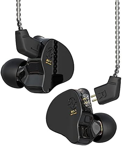 KZ ZSN PRO X Dual Driver Earbuds – Hi-Fi Stereo Headphones with Balanced Armature & Dynamic Driver, Ergonomic Comfort for Optimal Listening, Detachable Cable & Built-In Microphone, Perfect for Audiophiles & Everyday Use – Golden Finish