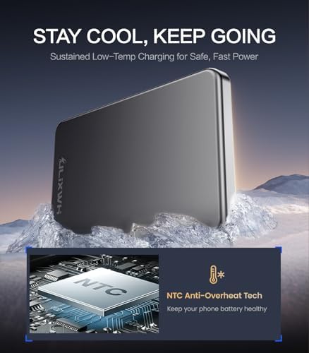 Ultra-Slim Magnetic Power Bank for i Phone – 5000 m Ah Fast Charging Wireless Charger, Lightweight Alloy Design, Sleek Aluminum Finish with Advanced Heat Management, Perfect for i Phone 16/15 Pro Max/14/13/12 – Stay Powered Anywhere, Anytime