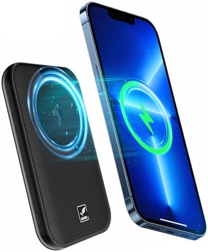 Magnetic Wireless Power Bank for i Phone 15/14/13/12 Series – 5000 m Ah Ultra-Slim Portable Charger with 22.5 W Fast Charging – Lightweight Magnetic Battery Pack for Effortless Outdoor Travel and Daily Use – Enhanced Speed and Compatibility