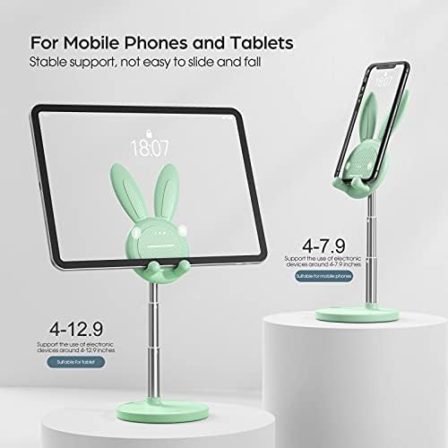 OATSBASF Cute Cell Phone Stand, Adjustable Bunny Phone Stand for Desk, Thick Case Friendly Holder Compatible with iPhone, Kindle, iPad, Switch, All Phones (Pink) – Enhanced Compatibility and Speed
