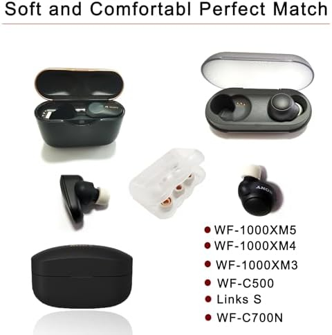 Upgrade Your Listening Experience with Memory Foam Ear Tips for Sony WF-1000 XM4, XM5 & Link Buds S – Superior Comfort & Sound Isolation – 3 Pairs Medium Black – Essential Replacement Accessories for Enhanced Audio Performance and Secure Fit