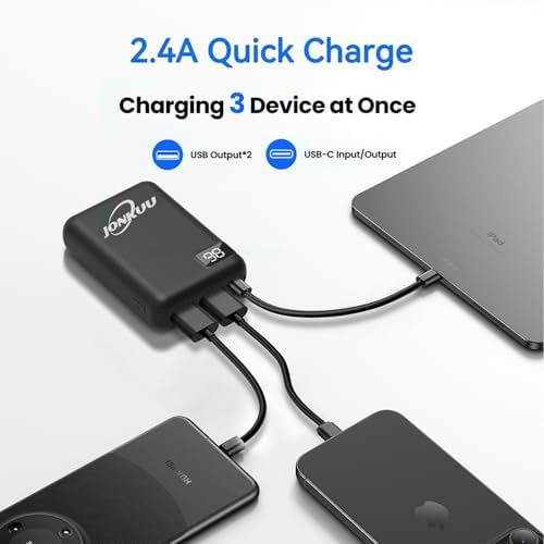 Compact 10000 m Ah Fast Charging Power Bank for Heated Vests and Jackets – Quick Charge USB C Portable Charger for i Phone 16, 15, 14, Android, Tablets & Nintendo Switch – Reliable Battery Pack for Outdoor Adventures and Daily Use