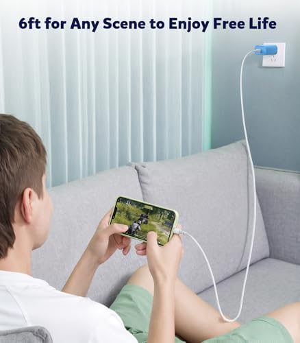 Rapid Charge Dual Pack: 20 W PD USB-C Wall Charger with 6 FT Type C to Lightning Cable for i Phone 14/13/12/11/Pro/Pro Max/Mini/XS/X – Optimal Performance and Portability for Everyday Use