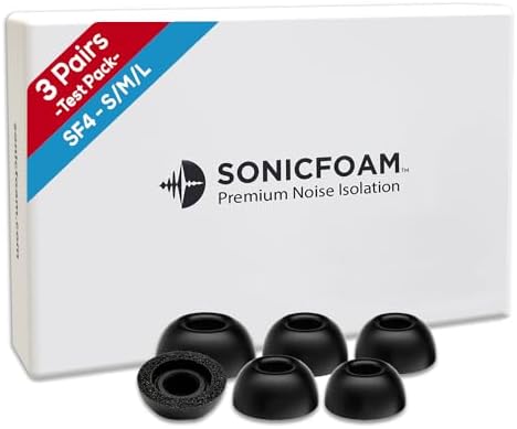 Premium Memory Foam Earbud Tips for Ultimate Noise Isolation – 20 Pack of Comfortable Replacement Foam Tips for In-Ear Headphones (SF3 Small, Black) – Elevate Your Sound Experience with Enhanced Compatibility and Comfort