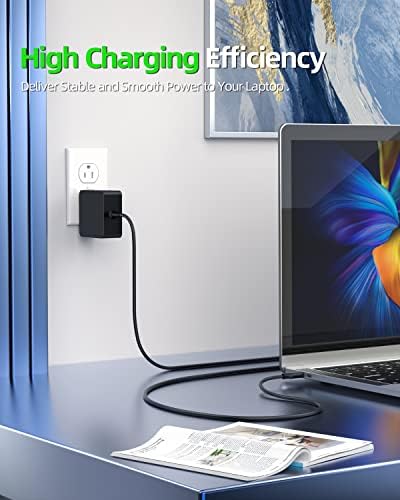 Asus Zenbook & Vivobook USB-C Charger – UL Safety Certified, Fast 65 W/45 W Power Adapter with 7.5 FT Cord – Foldable Plug, Universal Compatibility for Enhanced Performance with Expertbook & Chromebook Series – Hassle-Free Warranty & Service