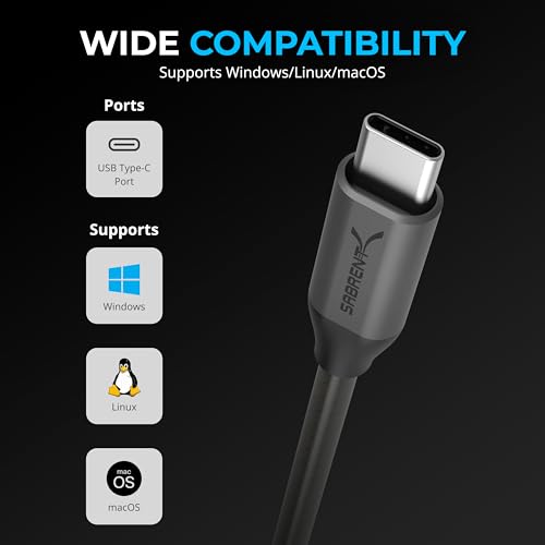 SABRENT USB-C to DB9 Serial RS-232 Adapter Cable (3 FT) – High-Speed Prolific PL2303 Chipset for Seamless POS, Modem, GPS, and Industrial Device Connectivity – Versatile USB 2.0 Solution for Legacy Device Integration with 1 bps to 12 Mbps Baud Rate – Durable, Portable, and Easy to Use