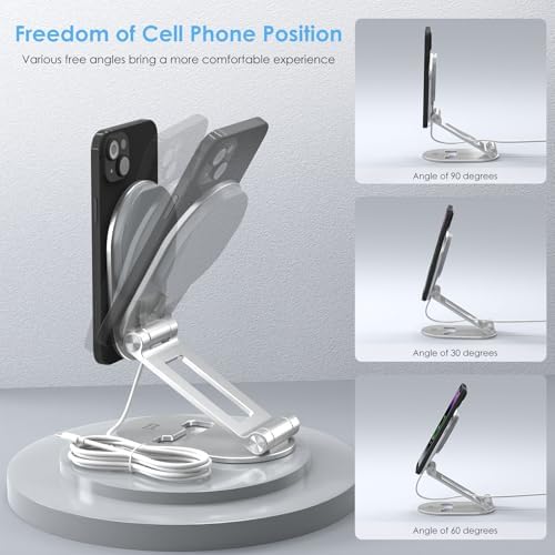 Revolutionary Qi2 Wireless Magnetic Charging Stand – Minthouz 15 W Fast Charger for i Phone 12-16 Series & Qi-Compatible Devices – Compact, Foldable Design with Enhanced Safety Features and Ergonomic Viewing Angle for Effortless Charging at Home or On-the-Go