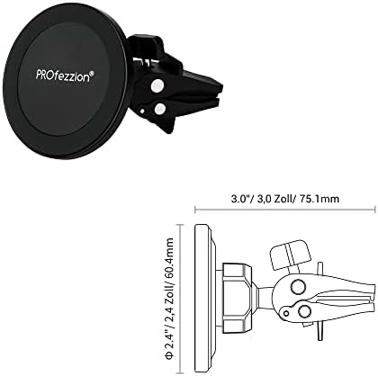 Magnetic Car Vent Mount 2-Pack for i Phone 12-16 & All Phones – PROfezzion Mag Safe Compatible Holder with Strong Metal Clip, Effortless Installation for Hands-Free Navigation and Calls, Sleek Design for Modern Vehicles – Ultimate Driving Convenience
