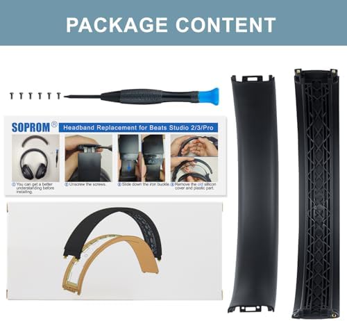 Transform Your Beats Studio 2 & 3 with SOPROM Premium Rubber Headband Cover – Stylish White Replacement Accessory for Enhanced Comfort and Durability in Wired & Wireless Models – Effortless Installation for a Revitalized Audio Experience