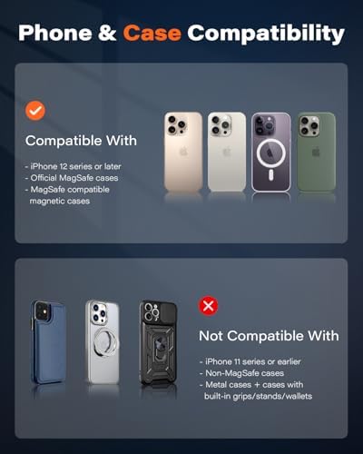 OQTIQ Magnetic Wireless Charging Car Mount for CD Slot – Fast, Secure i Phone Holder with Mag Safe Compatibility and Sleek Design for Effortless Navigation and Charging on the Go