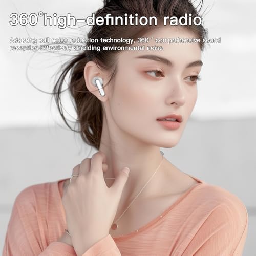 Revolutionize Your Listening Experience: Bluetooth 5.4 Wireless Earbuds with Advanced ANC & ENC Technology, Deep Bass Sound, 7-Hour Playtime, and Waterproof Design – Perfect for Music, Gaming, and Professional Use (White) – Cutting-Edge Noise Isolation and LCD Battery Indicator