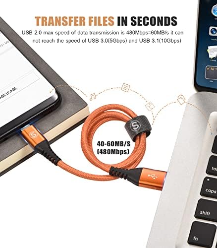 sweguard 3.1 A Fast Charging USB Type C Cable – 2 Pack 6.6 ft Nylon Braided Charger for Samsung Galaxy, LG, Moto, PS5 – Durable, Tangle-Free, High-Speed Data Sync – Ultimate Compatibility and Convenience in Pink