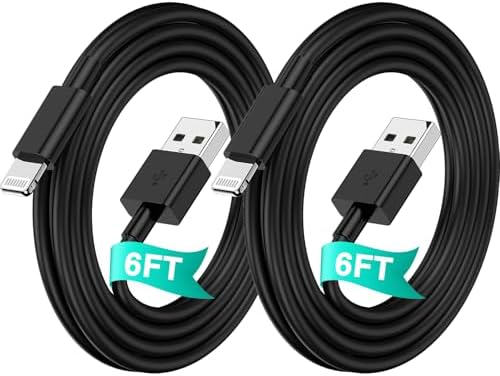 Premium 10 ft Lightning Charger Cable 2 Pack for i Phone and i Pad – Apple MFi Certified, Fast Charging, Durable Design for Enhanced Connectivity with i Phone 14/13/12/11 Pro Max SE XR XS X 8 7 6 – Perfect for Home, Office & On-the-Go Use