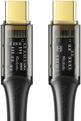 Elevate Your Charging Experience with the mcdodo 100 W USB C to USB C Fast Charging Cable – 5 A Power Delivery, 480 Mbps Data Transfer, and LED Display for Instant Status – Durable Nylon Braided Design for i Pad, Mac Book Pro/Air, Samsung Galaxy, Pixel, LG Android, PS5 – Unmatched Speed and Compatibility for Professionals and Gamers