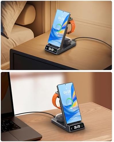 Samsung Wireless Charging Station: Ultra-Fast Multi-Device Charger for Galaxy S25, S24, S23, S22, Galaxy Watch, and Buds – Sleek, Space-Saving Design for Home and Travel Convenience, Enhanced Compatibility with Rapid Power-Up Technology