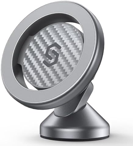 SYNCWIRE 360° Magnetic Car Mount for i Phone & Samsung – Effortless Dashboard Installation with Strong Adhesion – Secure Phone Holder for Safe Navigation and Streaming – Sleek Design for Modern Vehicles – Enhanced Mag Safe Compatibility